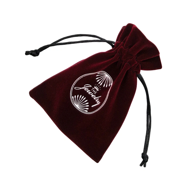 Custom Logo Necklace Jewelry Pouches Velvet Drawstring Pouch Fashion Bags